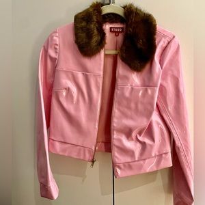 Stand pink motorcycle jacket